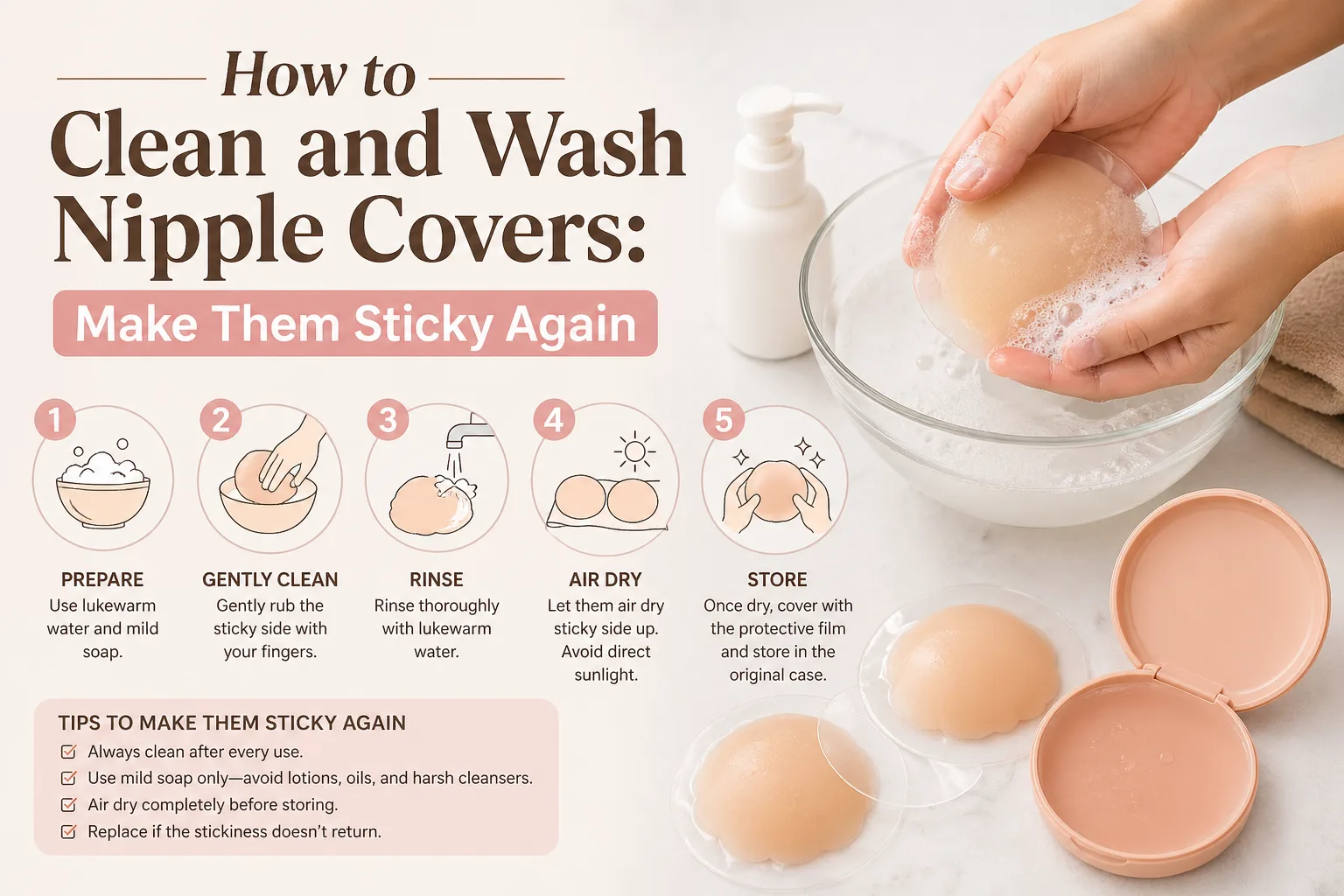 How to Clean and Wash Nipple Covers: Make Them Sticky Again