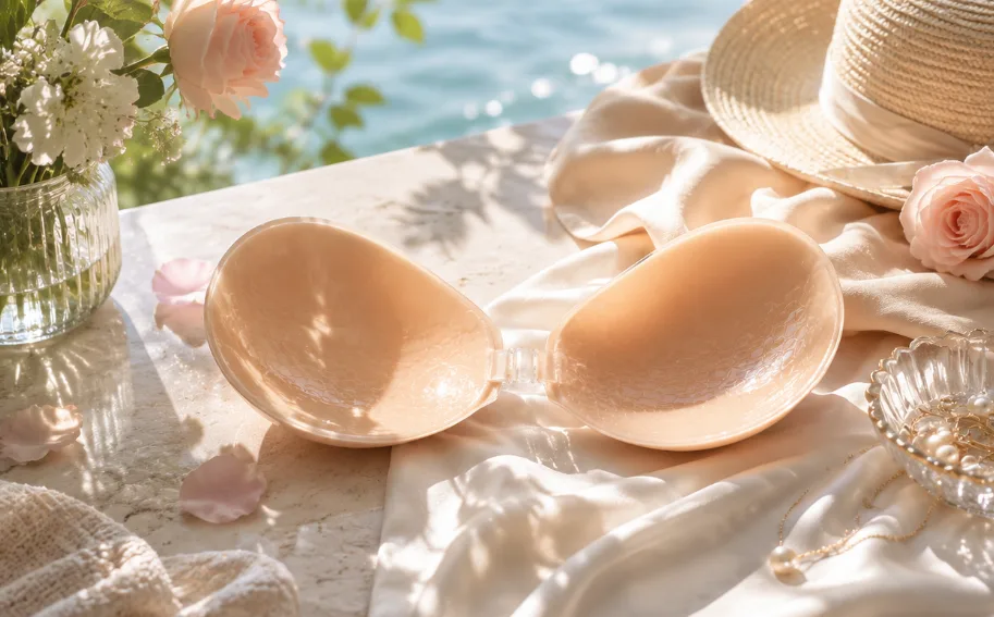 The Mechanics of a Lifting Sticky Bra: Support, Adhesion, and Care